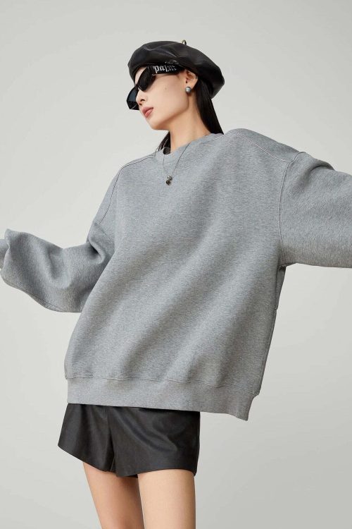 Back Print Crew Neck Pullover Top