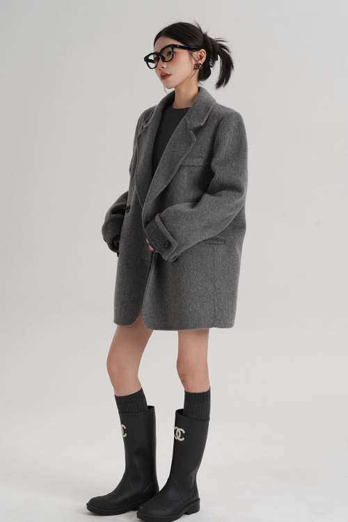 Back Sleeve Wool Blazer