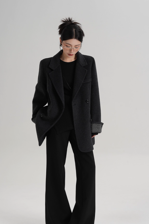 Back Sleeve Wool Blazer