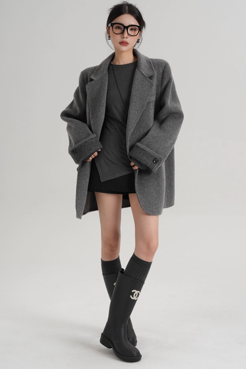 Back Sleeve Wool Blazer