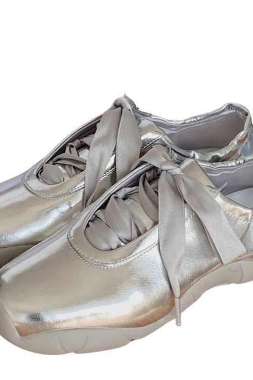 Balletcore Aesthetic Satin Bow Sneakers