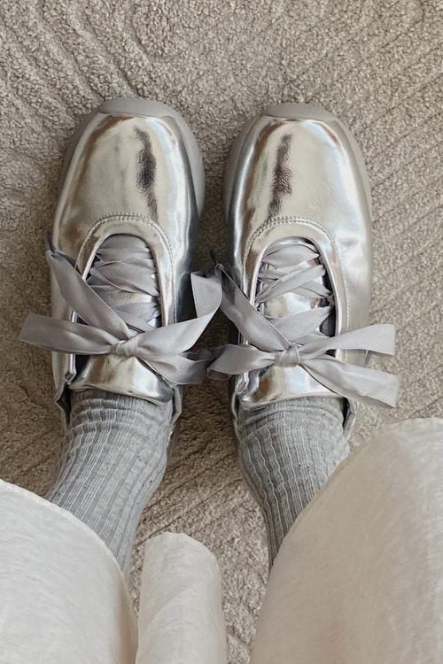 Balletcore Aesthetic Satin Bow Sneakers