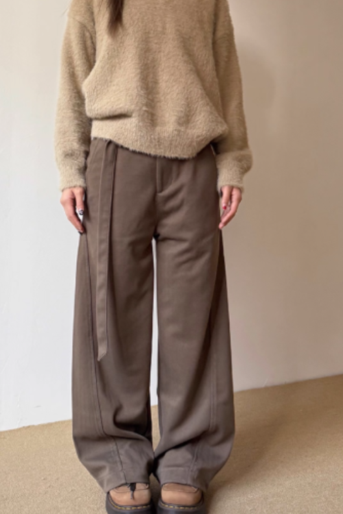 Belt Design Drapey Loose Pants