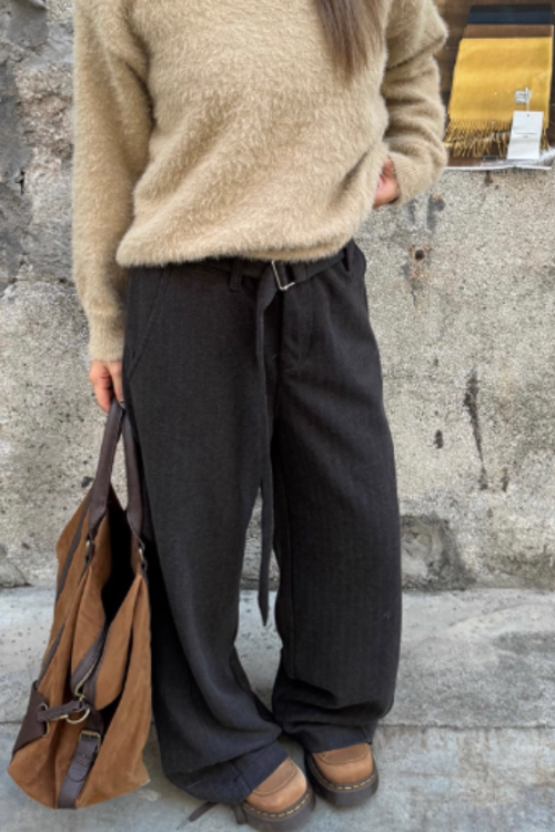 Belt Design Drapey Loose Pants