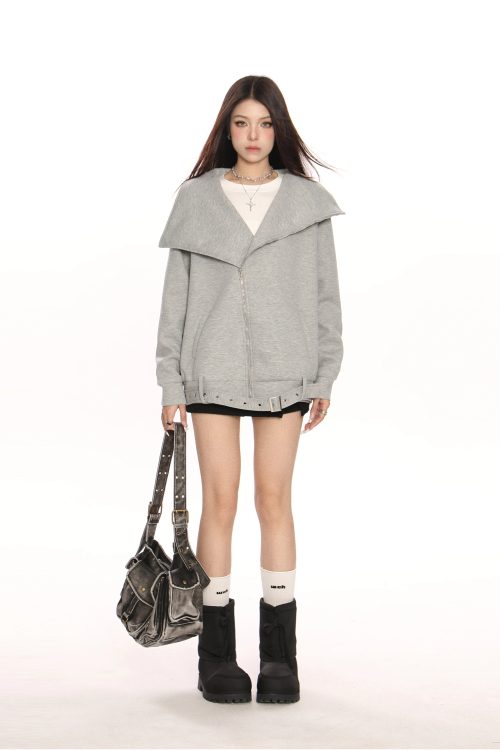 Big Collar Zip Jacket