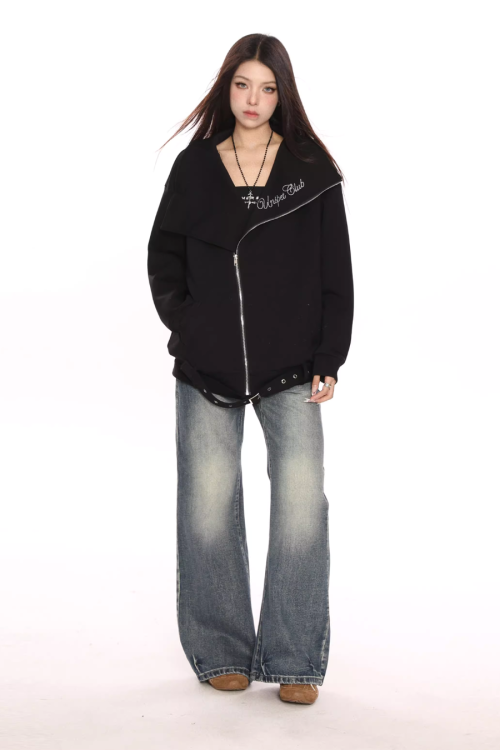 Big Collar Zip Jacket