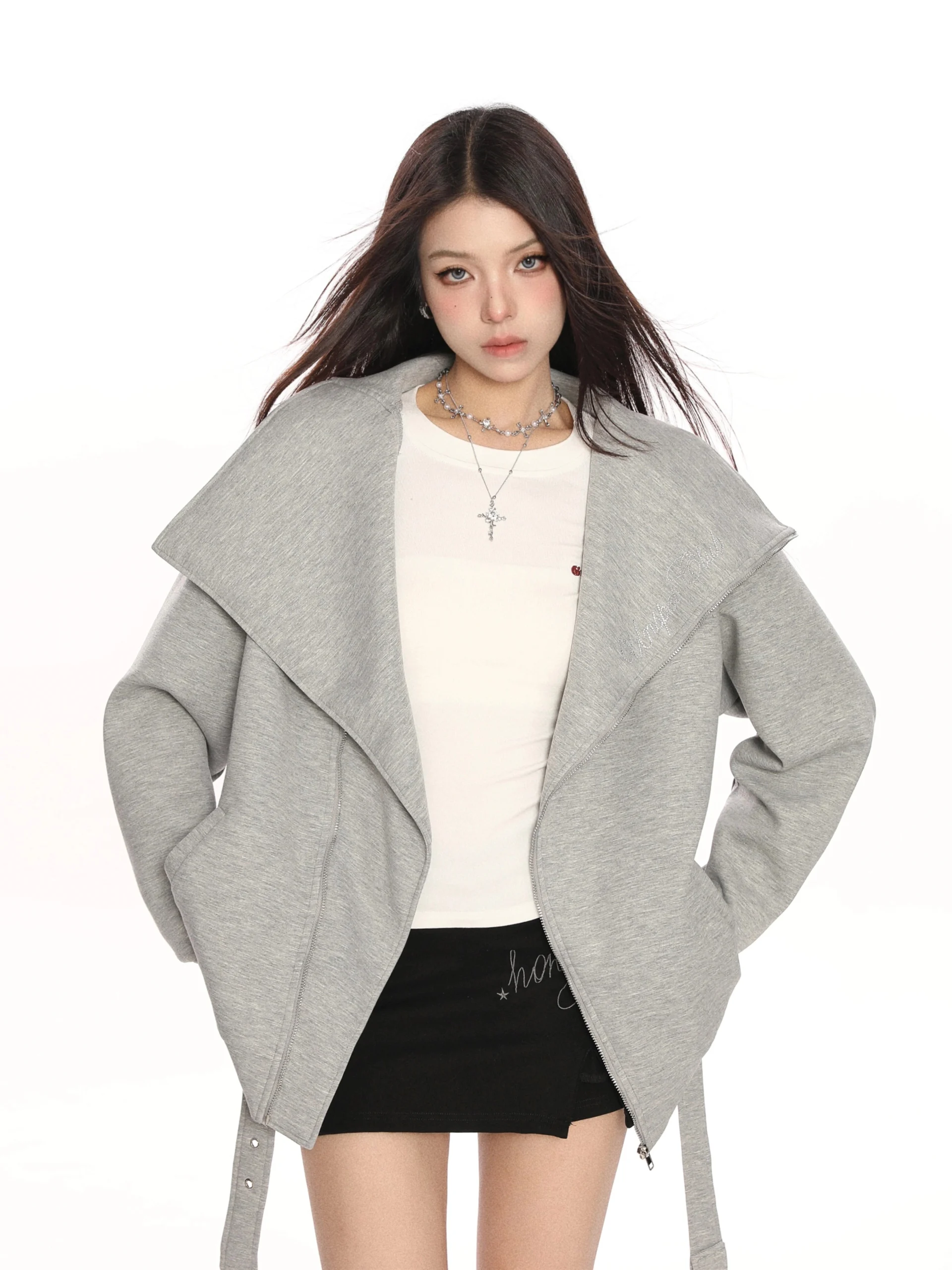 Big Collar Zip Jacket