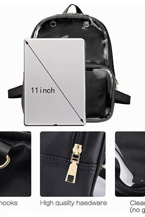 Black Backpack with Clear Window for Photocards and Pins
