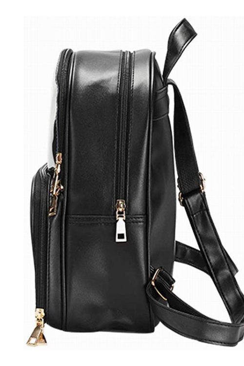 Black Backpack with Clear Window for Photocards and Pins