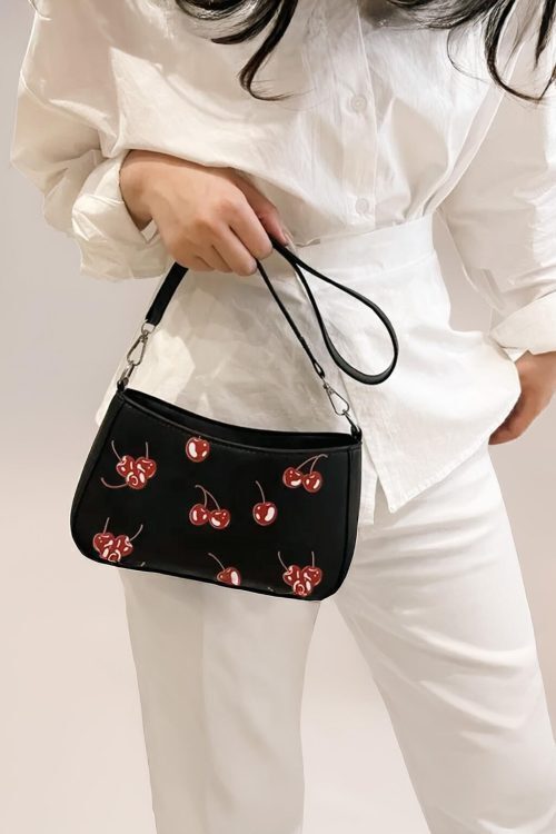 Black Cherry Shoulder Bag for Pin Display