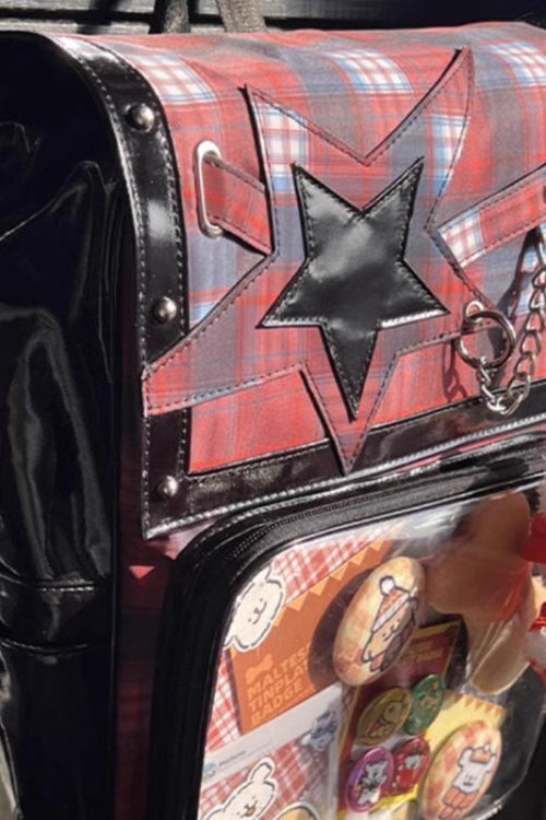 Black Ita Backpack with Clear Window for Plushies and Pins