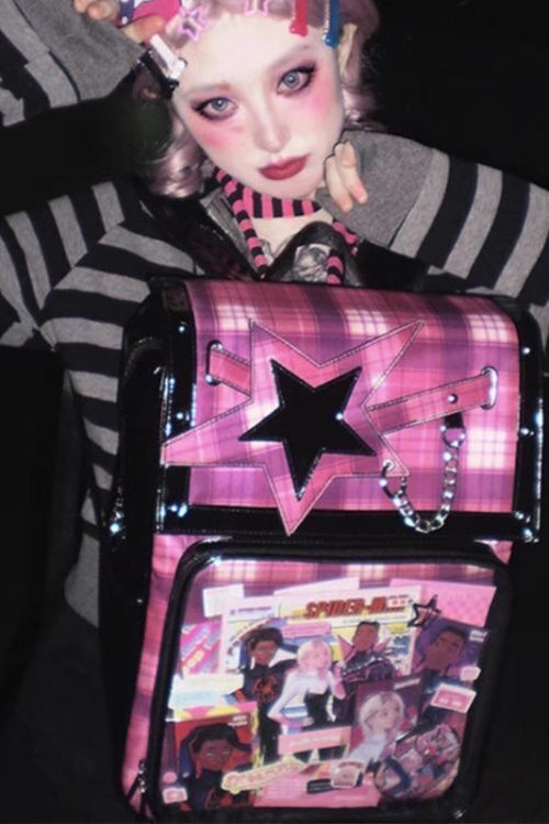 Black Ita Backpack with Clear Window for Plushies and Pins