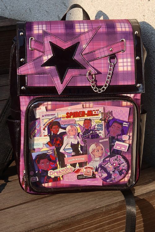 Black Ita Backpack with Clear Window for Plushies and Pins