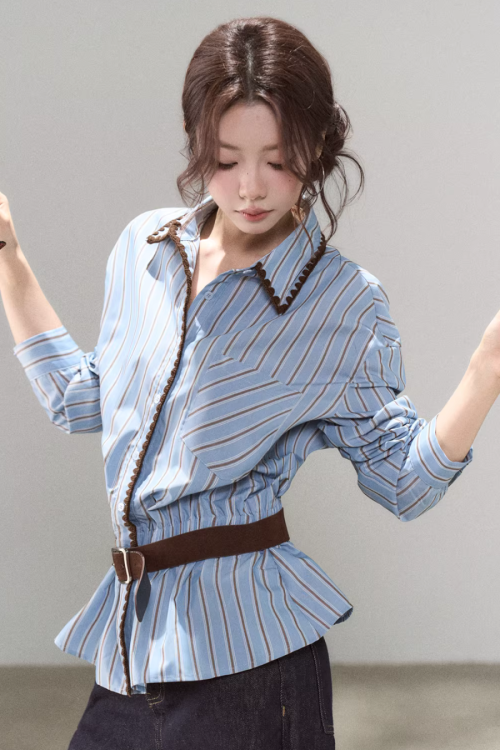 Blue Stripes Long-Sleeve Shirt