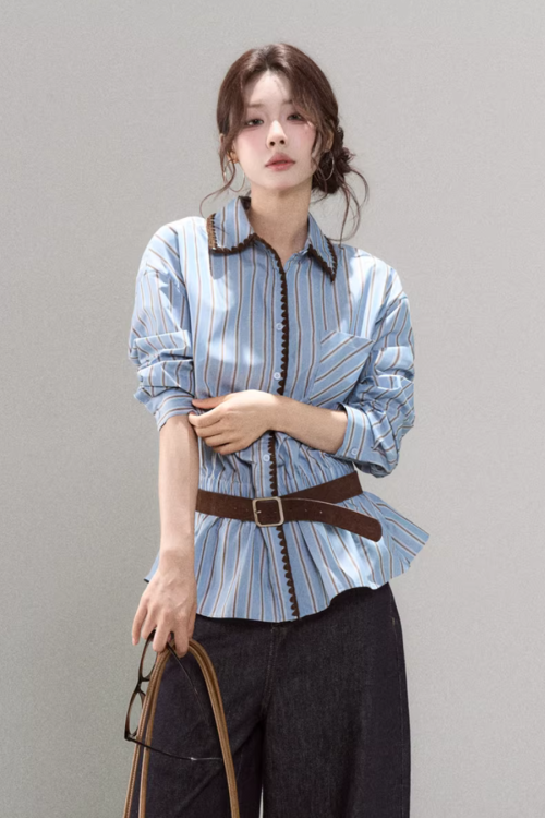 Blue Stripes Long-Sleeve Shirt