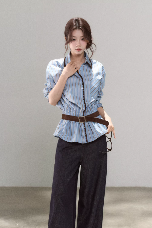 Blue Stripes Long-Sleeve Shirt