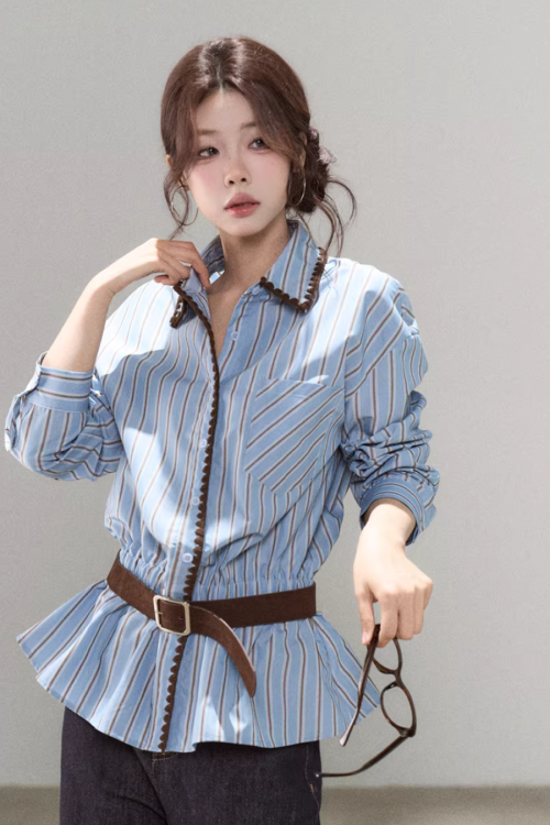 Blue Stripes Long-Sleeve Shirt