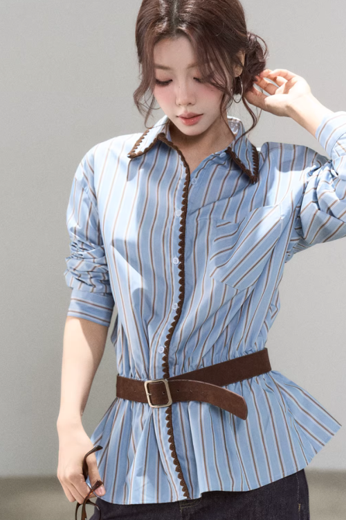 Blue Stripes Long-Sleeve Shirt