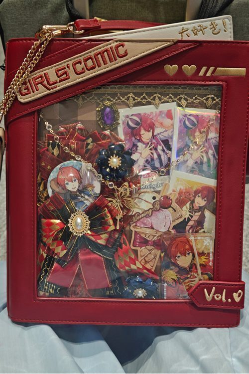 Book Convertible Ita Bag with Clear Window for Pin Display