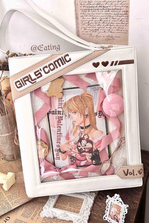 Book Convertible Ita Bag with Clear Window for Pin Display