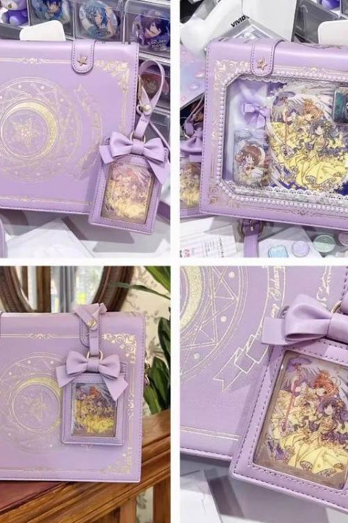 Book Convertible Ita Bag with Included Insert for Plushies and Pins