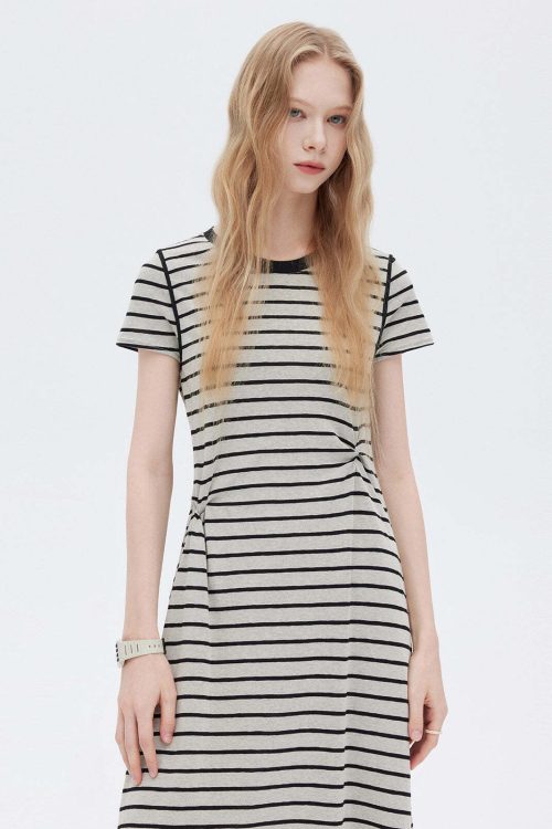 Border Slim Fit Long Dress