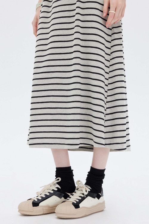 Border Slim Fit Long Dress