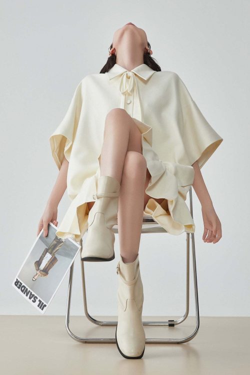 Bow Shape Pleated Dress