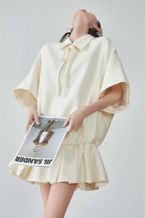 Bow Shape Pleated Dress