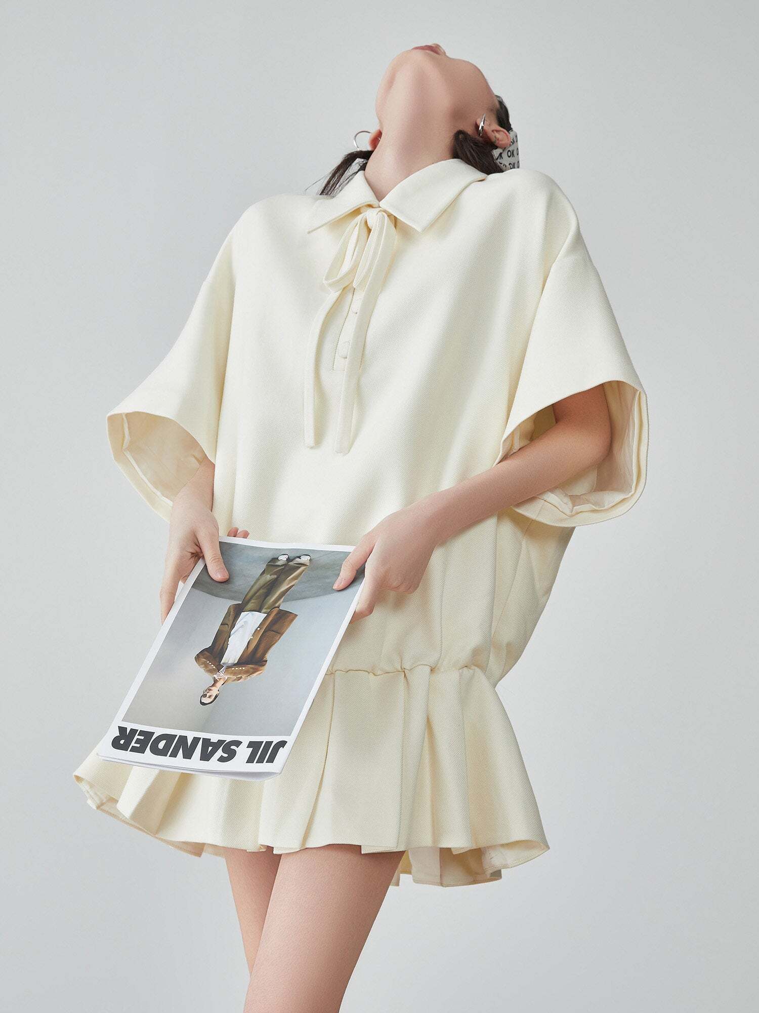 Bow Shape Pleated Dress