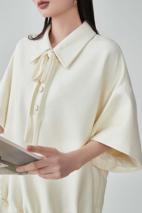 Bow Shape Pleated Dress