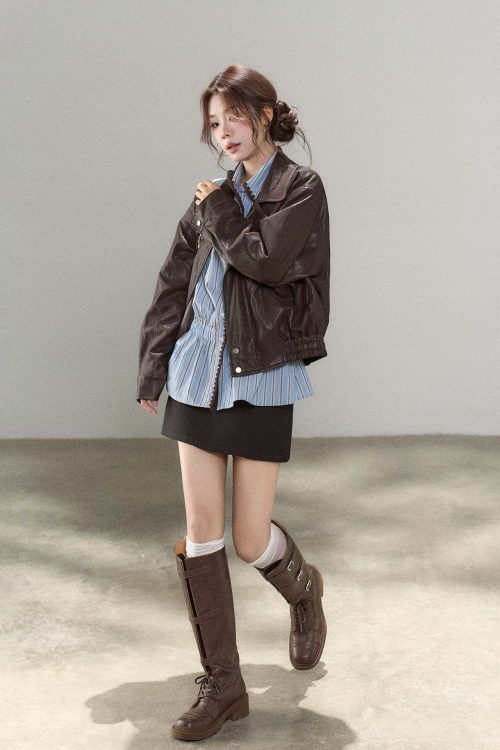 Brown High-End Leather Jacket