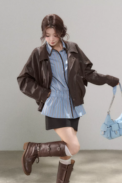 Brown High-End Leather Jacket