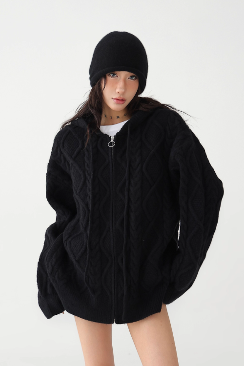 Cable Knit Hoodie
