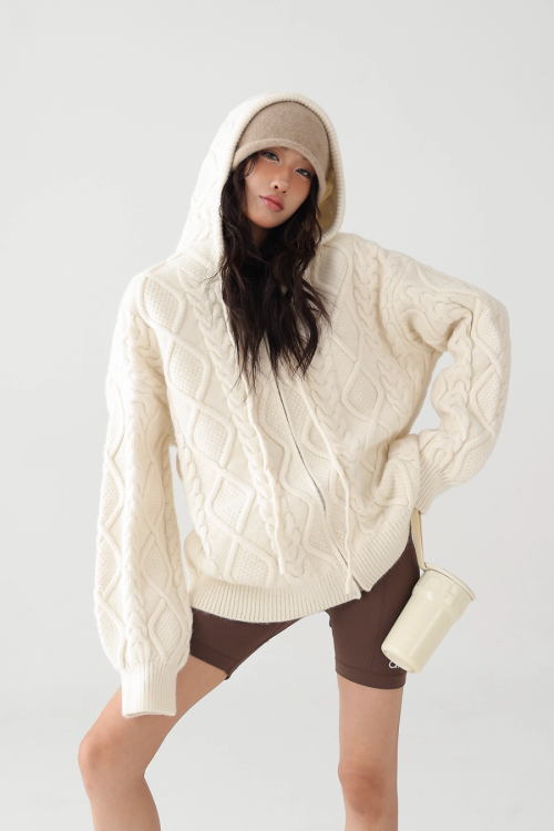 Cable Knit Hoodie