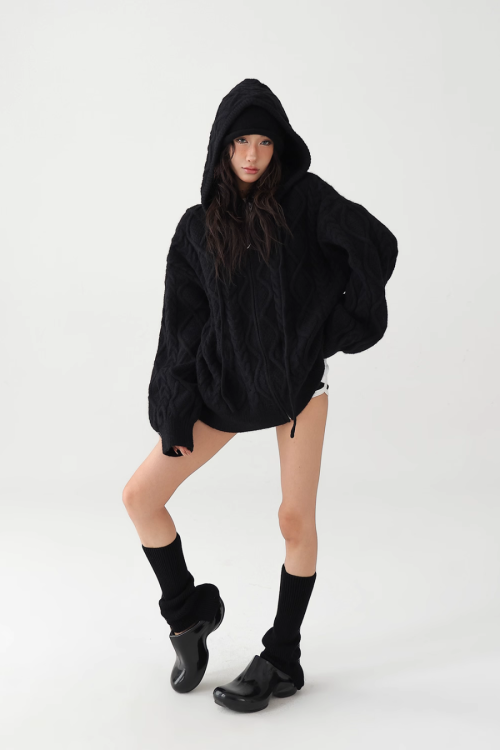 Cable Knit Hoodie