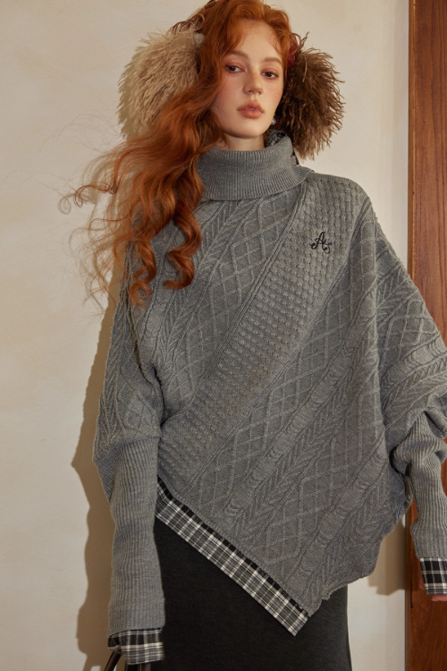 Cable Knit Poncho