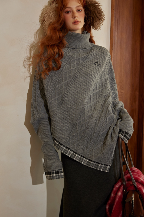 Cable Knit Poncho