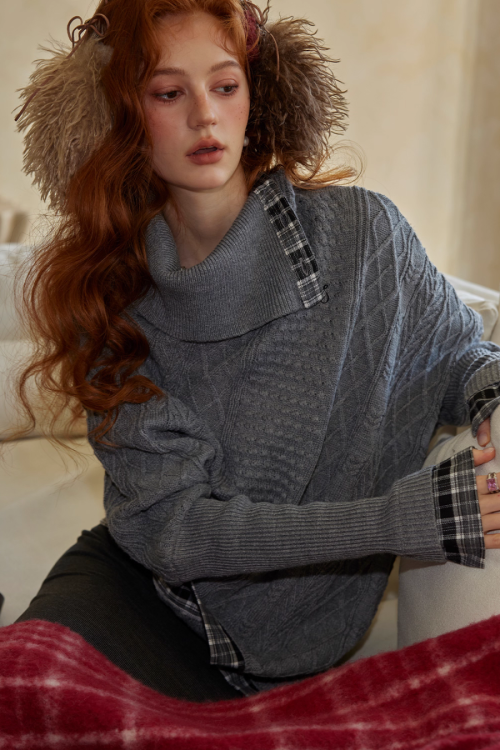 Cable Knit Poncho