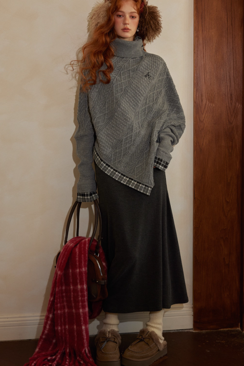 Cable Knit Poncho