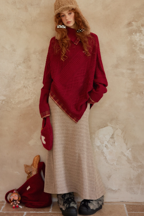 Cable Knit Poncho