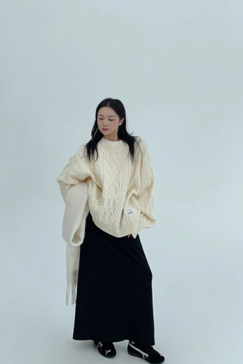 Cable Pullover Knit Top