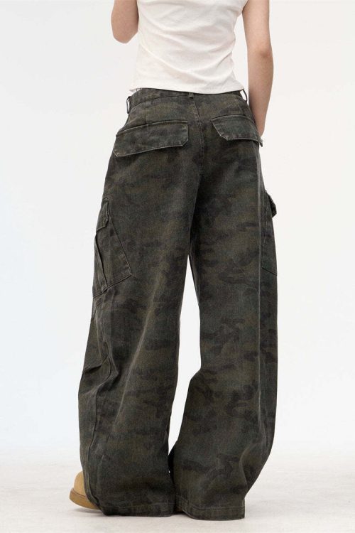 Camouflage Cargo Denim Pants