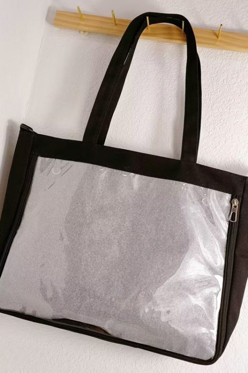 Canvas Base Ita Bag with Clear Window for Plushies and Pins