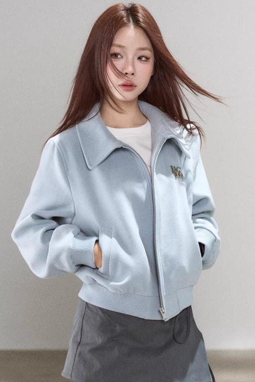 Casual Loose Short Jacket / Crew Neck Short-Sleeve T-Shirt