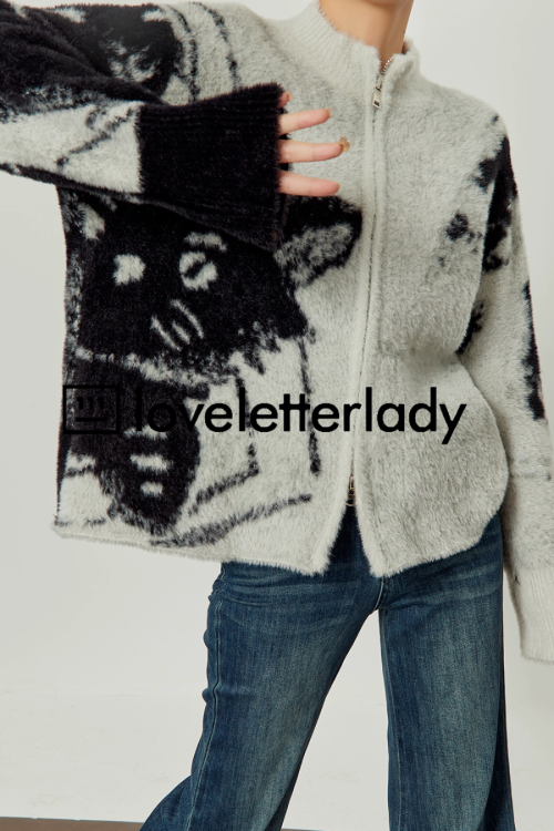 Cat Double Zip Knit