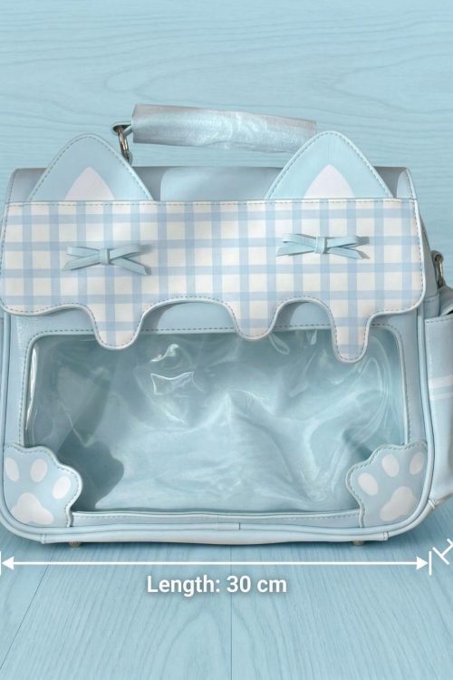 Cat Ita Crossbody Bag with Clear Window for Plushies and Pins