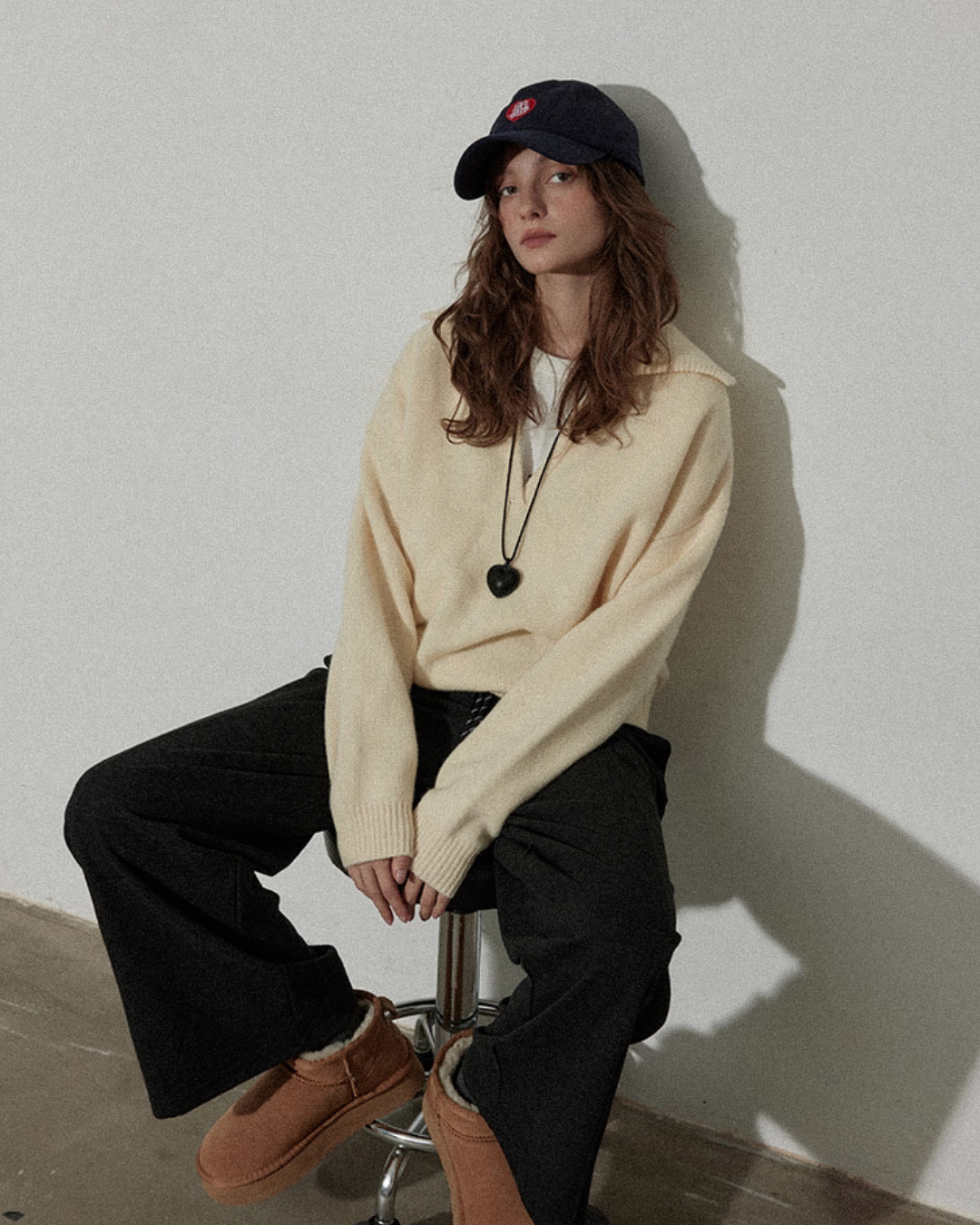 Collar Knit Casual Top