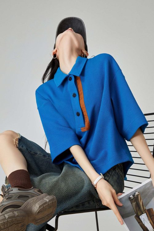 Color-Block Retro Polo Shirt