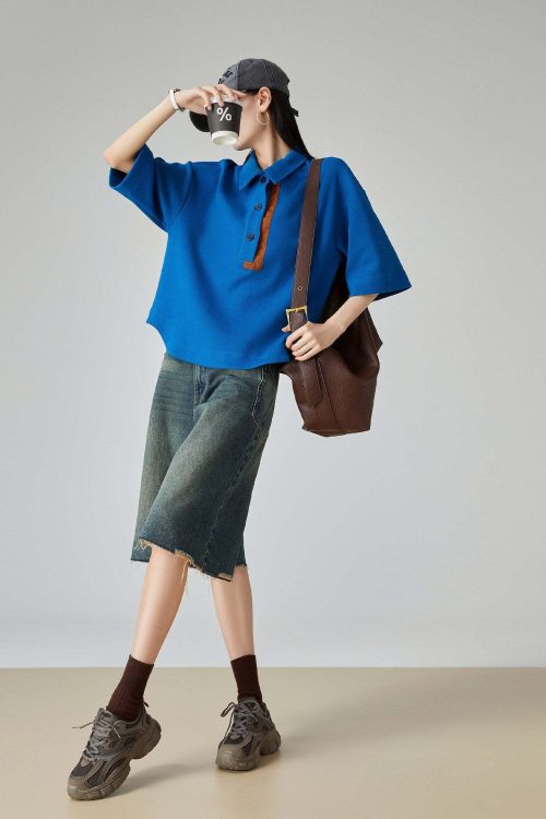 Color-Block Retro Polo Shirt